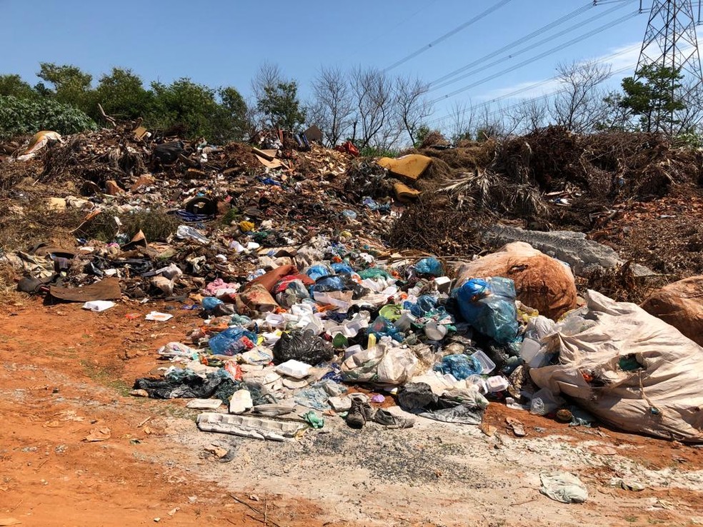Lixo doméstico misturado a restos de poda em Cafelândia (SP) — Foto: Tribunal de Contas do Estado de São Paulo/Divulgação