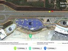 Obra interdita acesso a terminal do Aeroporto Internacional, em Confins