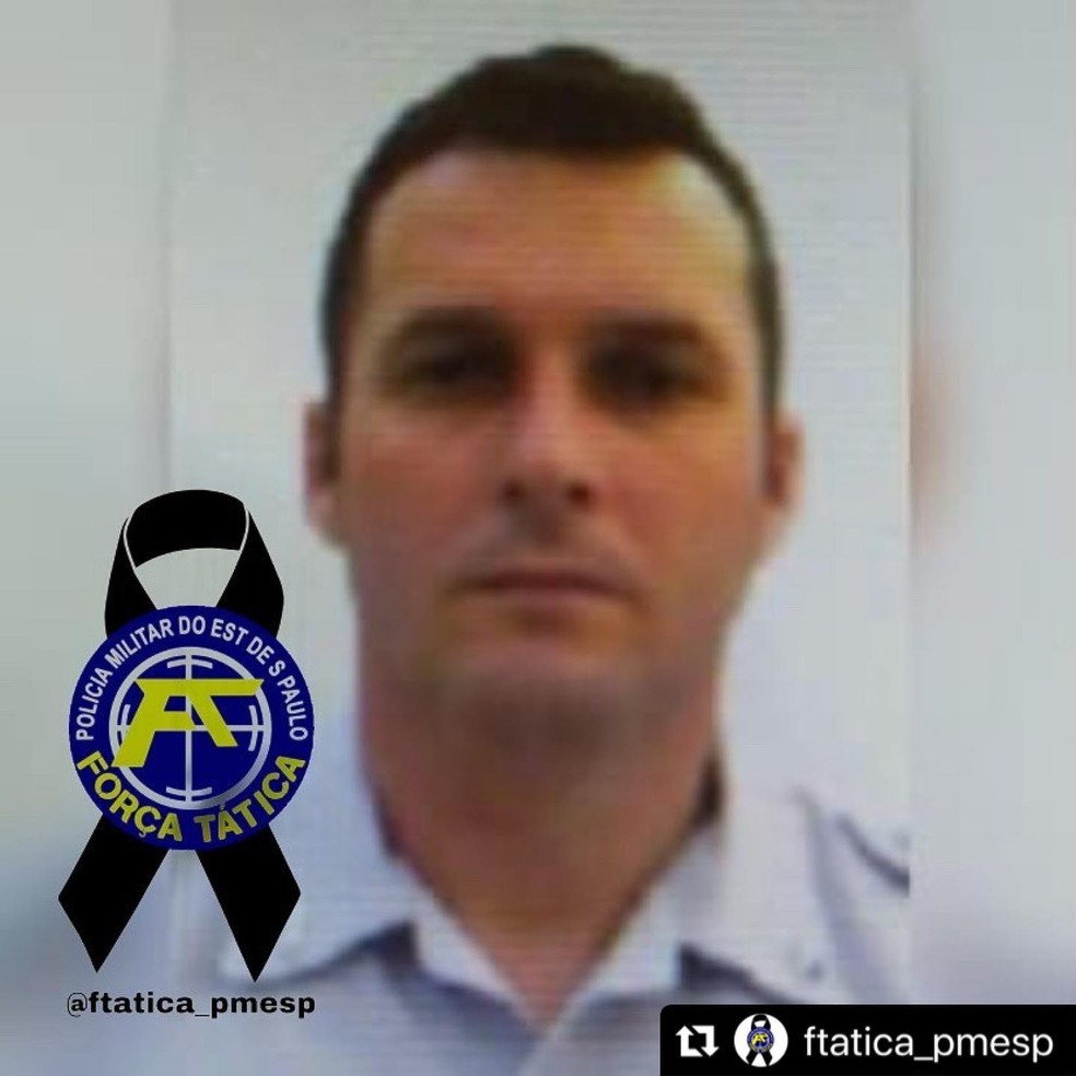 Cabo Alexandre Luís Batista, de 43 anos, morreu após cair do Helicóptero Águia, durante treinamento realizado pela Polícia Militar, em Álvares Machado (SP) — Foto: Reprodução/Facebook