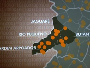 Regiões com mais homicídios (Foto: TV Globo/Reprodução)