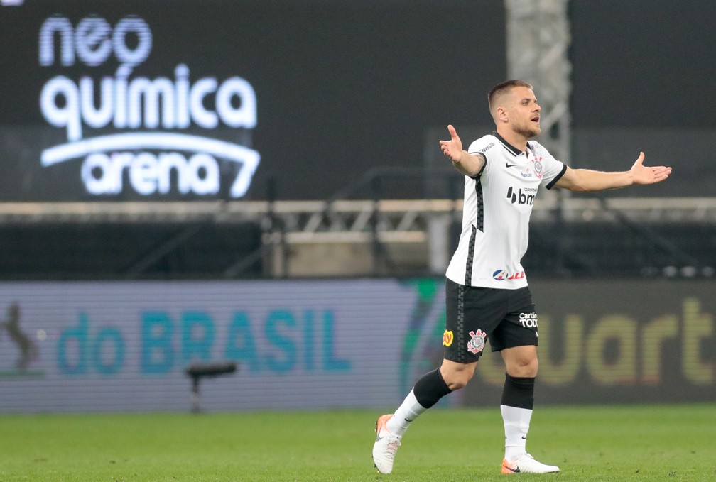 Ramiro, volante do Corinthians, durante partida na Neo Química Arena — Foto: Rodrigo Coca / Ag.Corinthians