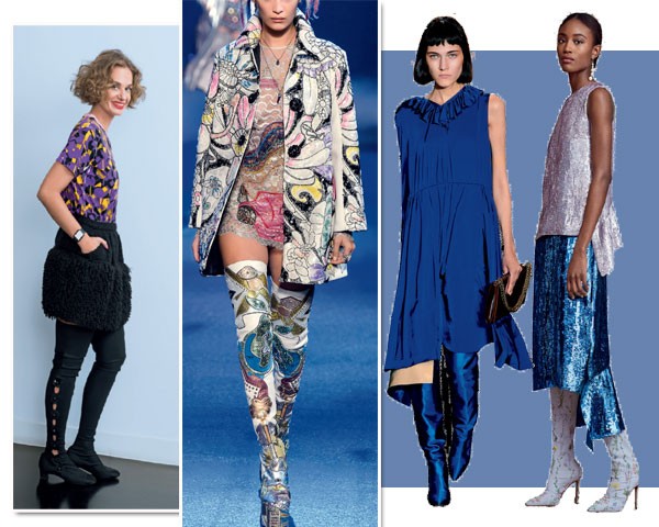 Ucha usa camiseta Prada, saia Dolce e Gabbana, botas Chanel e relógio Apple / Marc Jacobs / Vetements  (Foto: Imaxtree)