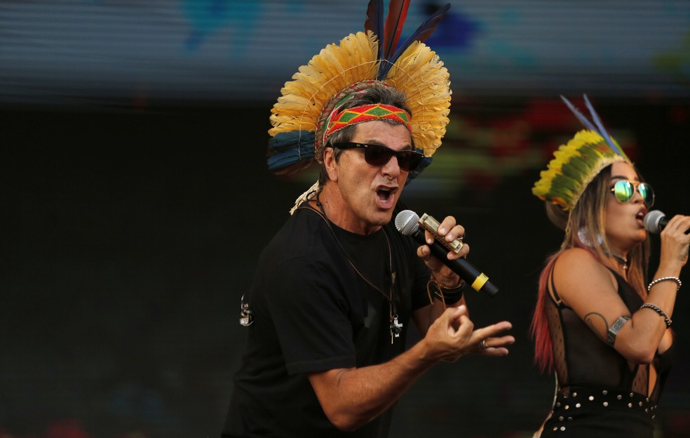 Evandro Mesquista no show da Blitz no Rock in Rio (Foto: Marcos Serra Lima/G1)