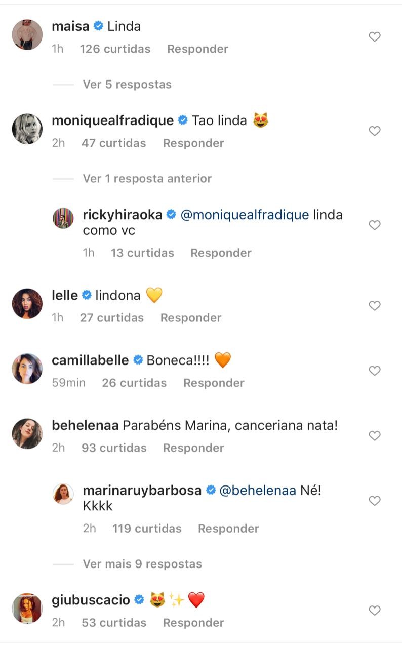Marina Ruy Barbosa recebe comentários de amigos famosos (Foto: Reprodução/Instagram)