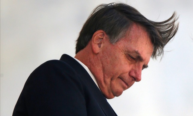 Jair Bolsonaro na rampa do Palácio do Planalto