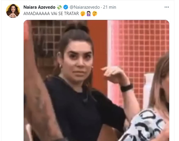 Naiara Azevedo se revolta ao ser chamada de falsa por Larissa (Foto: Reprodução/Twitter)