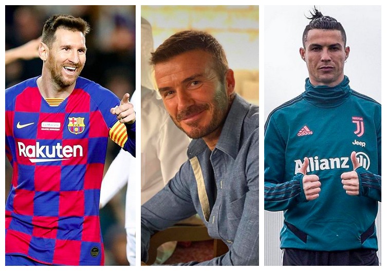 Lionel Messi, David Beckham e Cristiano Ronaldo (Foto: Instagram)