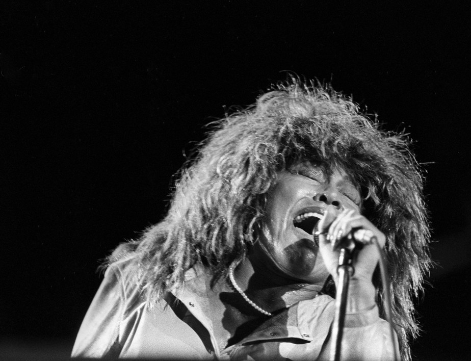 Tina Turner, em show no Pacaembu, em São Paulo, em 1988
