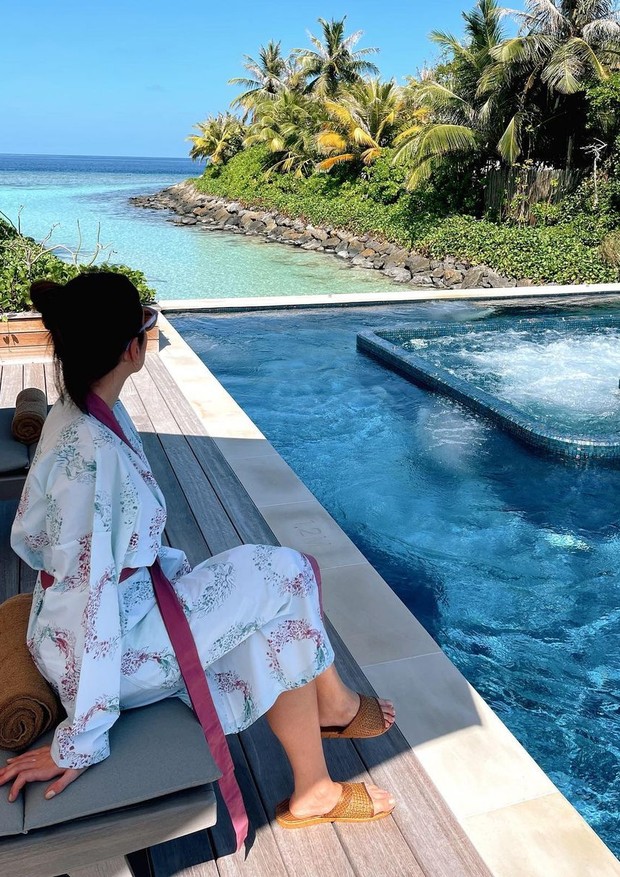Fabiana Justus está hospedada com o marido no Waldorf Astoria Maldives Ithaafushi (Foto: Reprodução)
