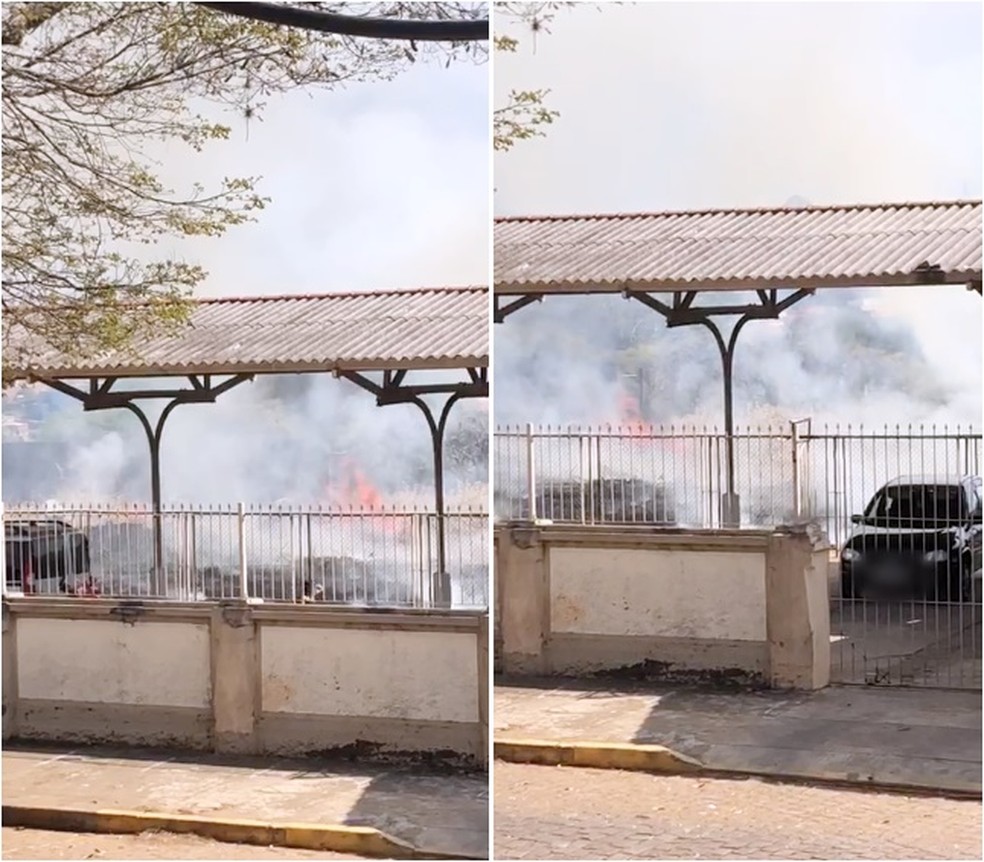 Inc&ecirc;ndio atinge &aacute;rea da antiga Fepasa em Itapetininga &mdash; Foto: Arquivo Pessoal