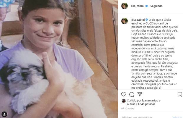 Lilia Cabral parabeniza a filha, Giulia Bertolli (Foto: Reprodução/Instagram)