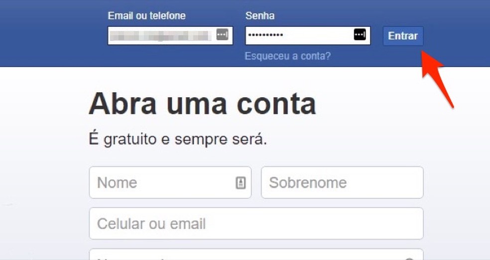 Ação para logar em um serviço da internet para salvar dados de acesso no LastPass — Foto: Reprodução/Marvin Costa