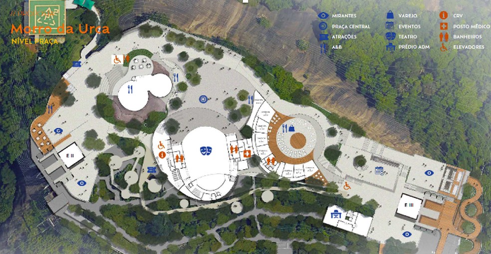 Escopo do "Plano diretor", projeto futuro do Parque Bondinho e aberto a modificações.  — Foto: Reprodução
