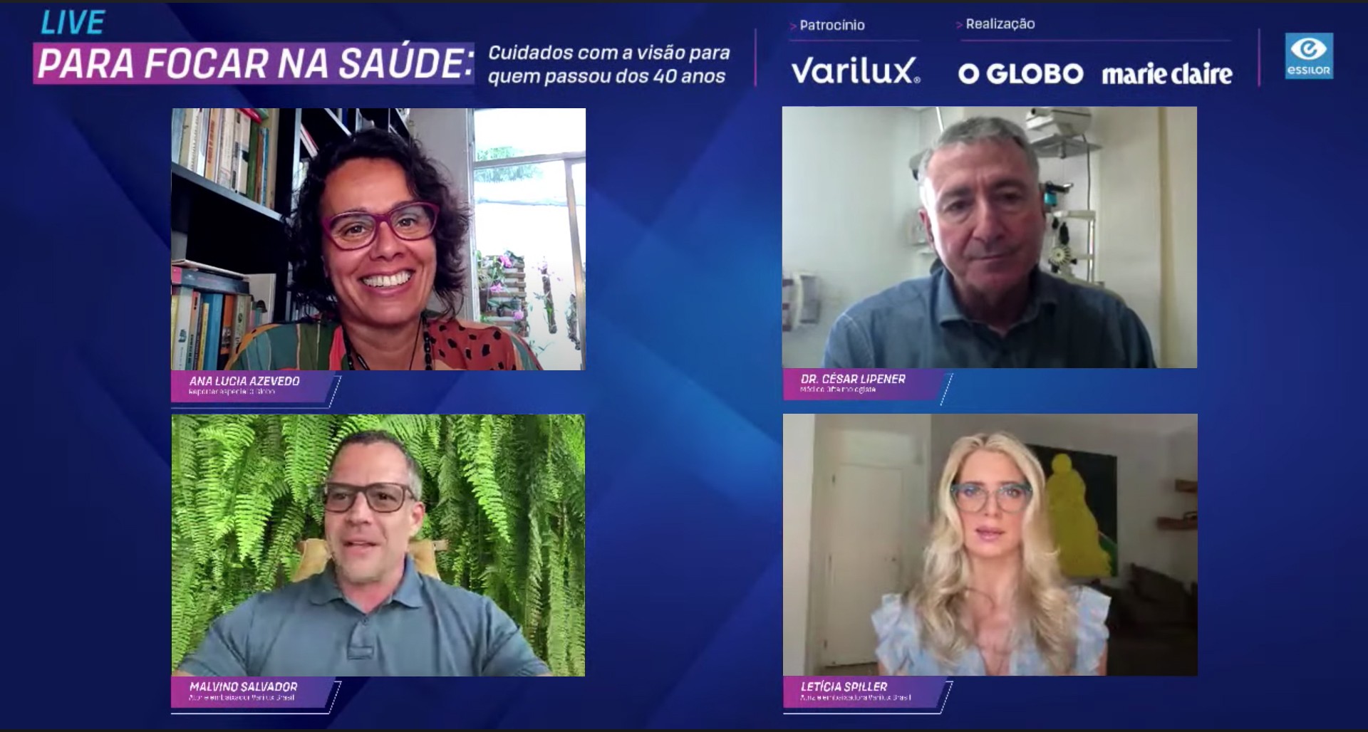 Letícia Spiller e Malvino Salvador, embaixadores da Varilux, dividiram experiência sobre adaptação às lentes (Foto: Reprodução)