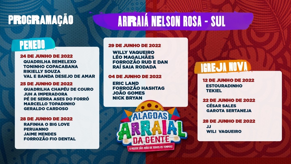 São João de Alagoas leva shows de artistas nacionais para cidades do interior e para capital — Foto: Divulgação