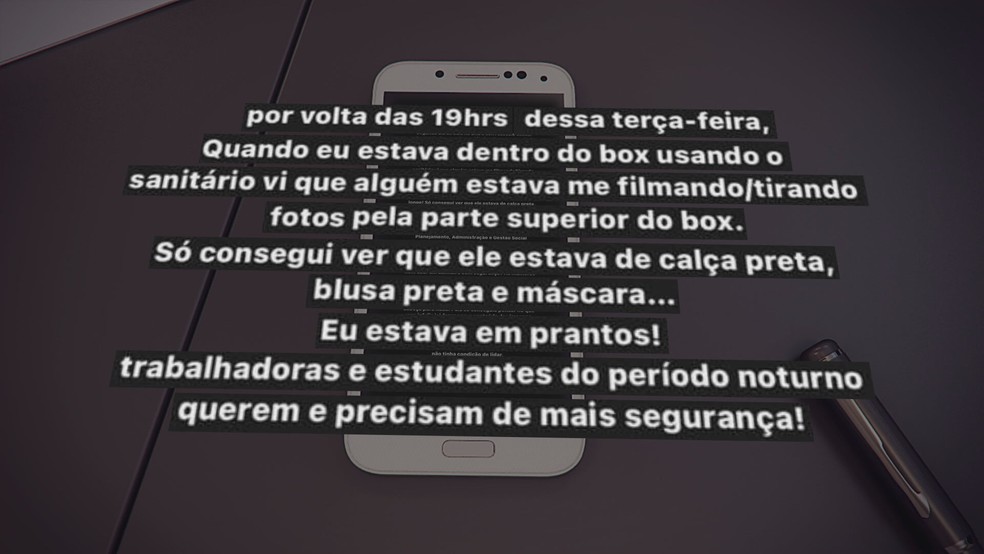 Jovem denuncia assédio em rede social — Foto: TV Globo/Reprodução