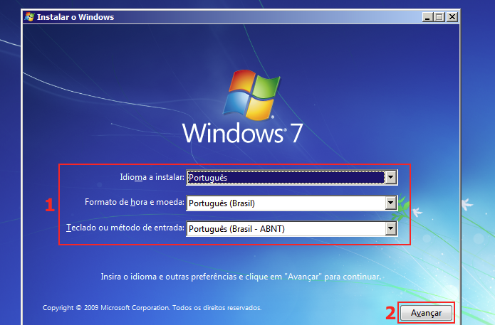 Escolhendo algumas opções de localização do Windows 7 (Foto: Reprodução/Edivaldo Brito)