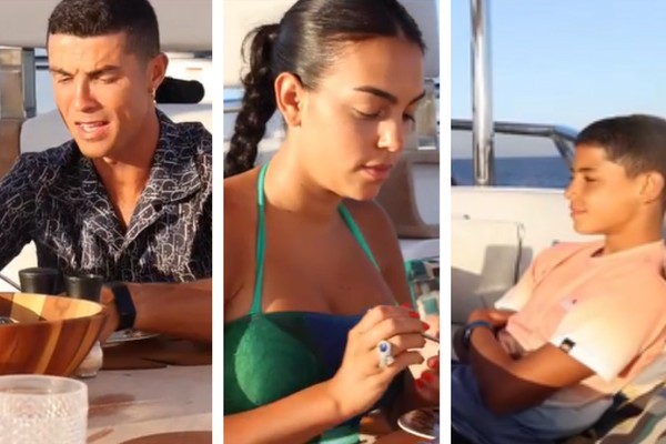 Cristiano Ronaldo canta e mostra refeição com a namorada, Georgina, durante férias em superiate de R$ 38 milhões  (Foto: Reprodução/Instagram)