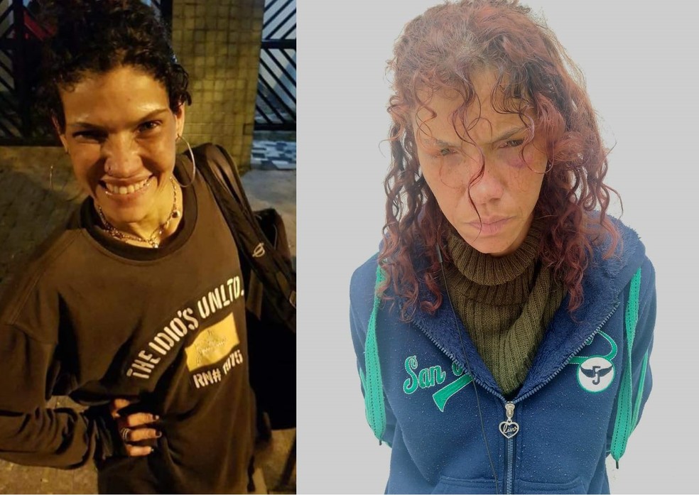 Mulher foi presa pela polÃ­cia por furtos em sÃ©rie em Santos, SP â€” Foto: DivulgaÃ§Ã£o/PolÃ­cia Militar 