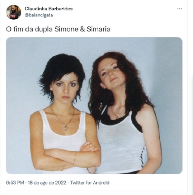 Separação de Simone e Simaria rende memes (Foto: Reprodução/Twitter)