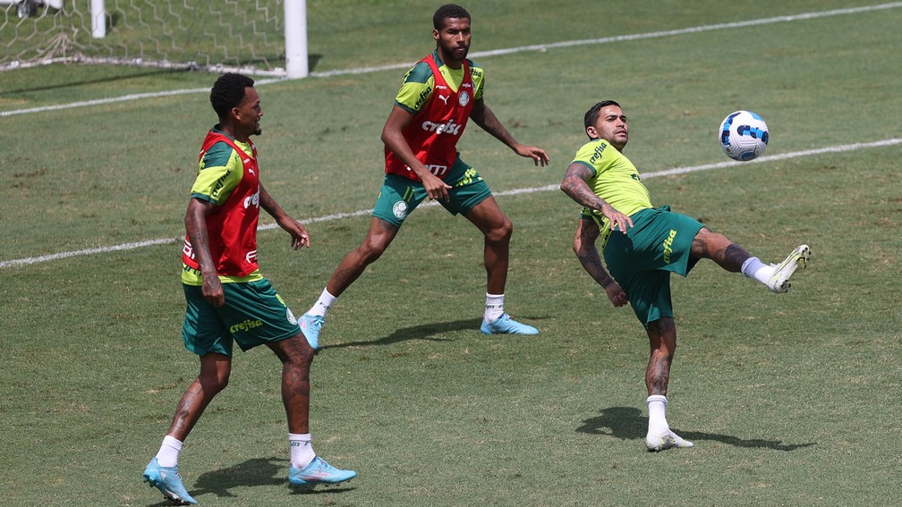 Dudu, Jailson e Wesley na Academia do Palmeiras — Foto: Cesar Greco / Ag. Palmeiras