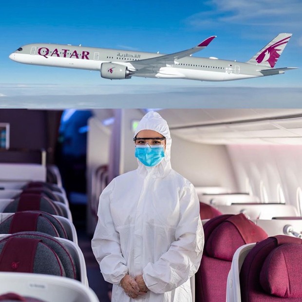 Tripulação de cabine da Qatar Airways usará roupas de proteção (Foto: Brazil News)