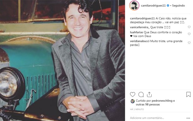 Camila Rodrigues lamenta morte de Caio Junqueira (Foto: Reprodução/Instagram)