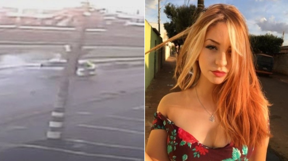 Vídeo mostra batida entre carro e moto que matou jovem de 19 anos em Jaú — Foto: Reprodução/Câmera de segurança e Facebook