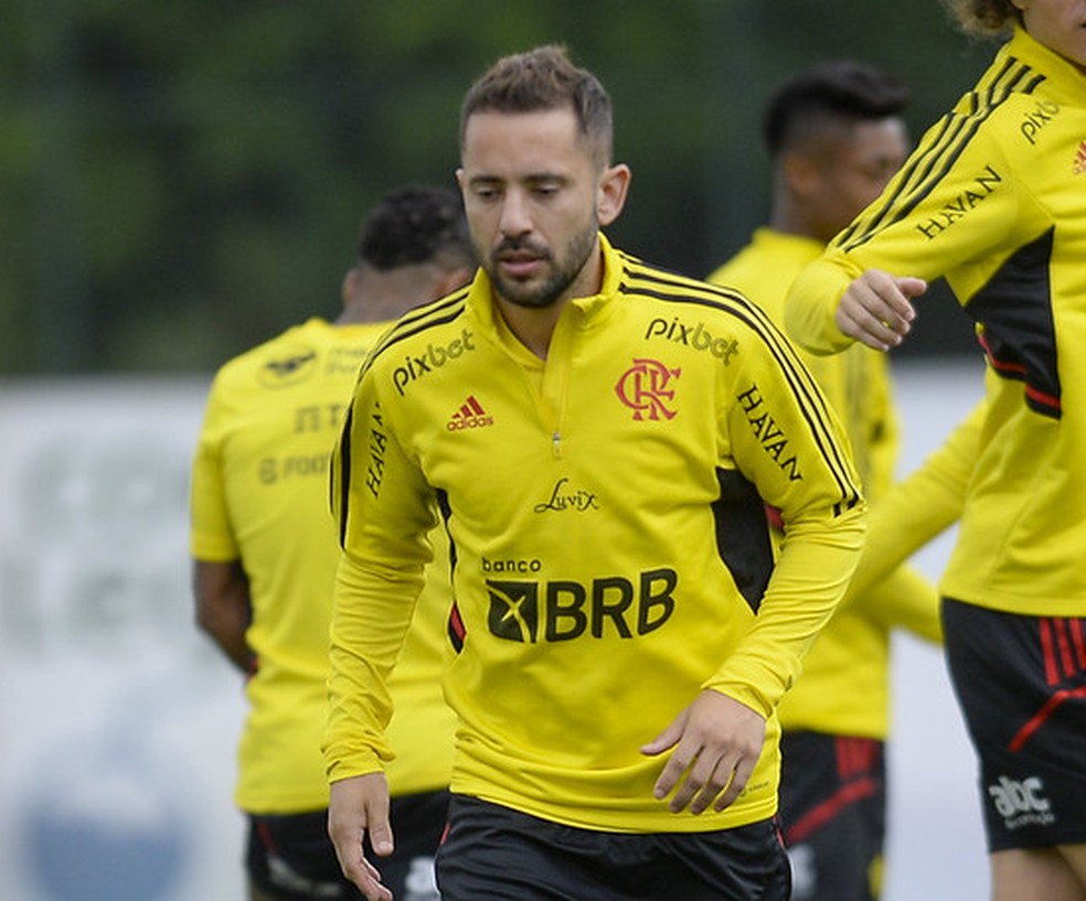 Everton Ribeiro em treino no Ninho do Urubu — Foto: Gilvan de Souza / CRF