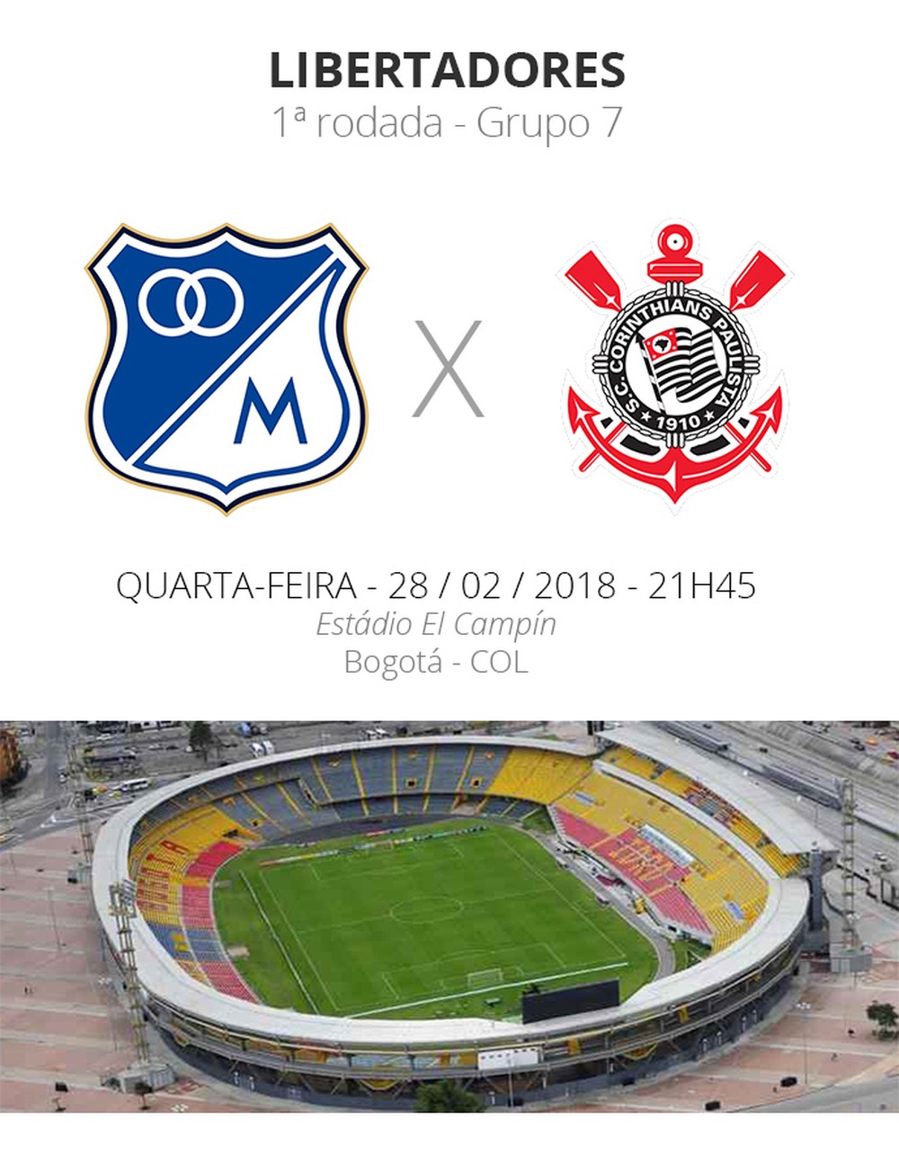 Corinthians estréia hoje na Libertadores, fora de casa