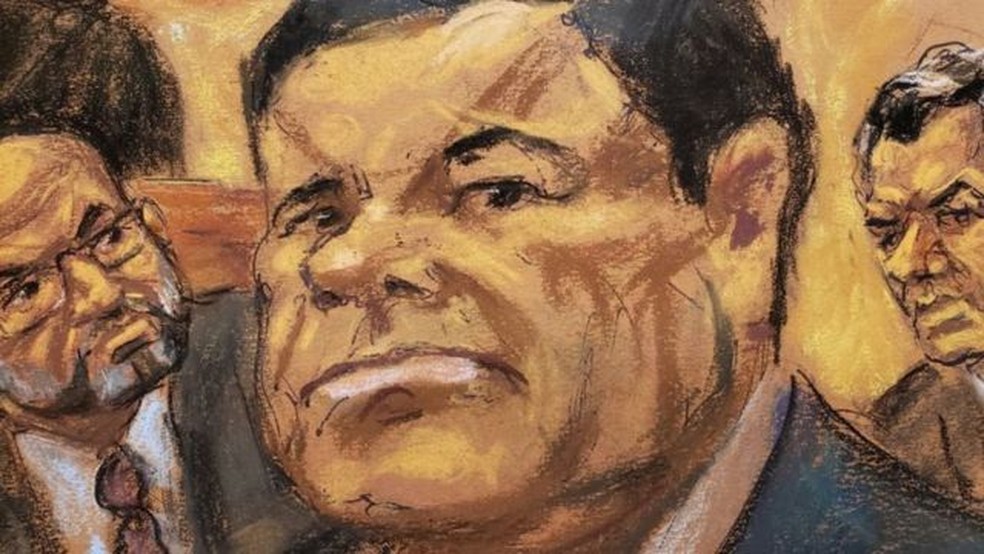 Joaquín "el Chapo" Guzmán condenado em 2019 e hoje cumpre pena de prisão perpétua — Foto: Reuters via BBC