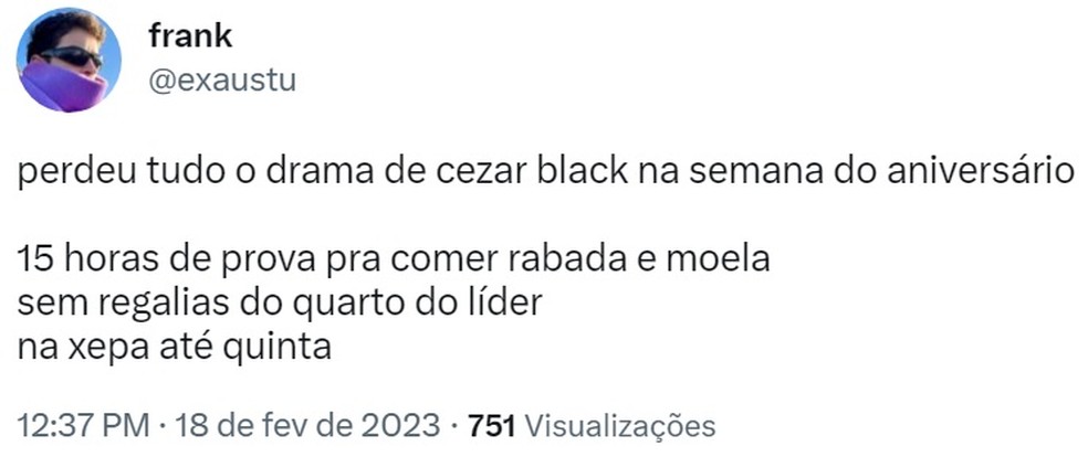 Tweet Cezar Back 1 &mdash; Foto: Twitter