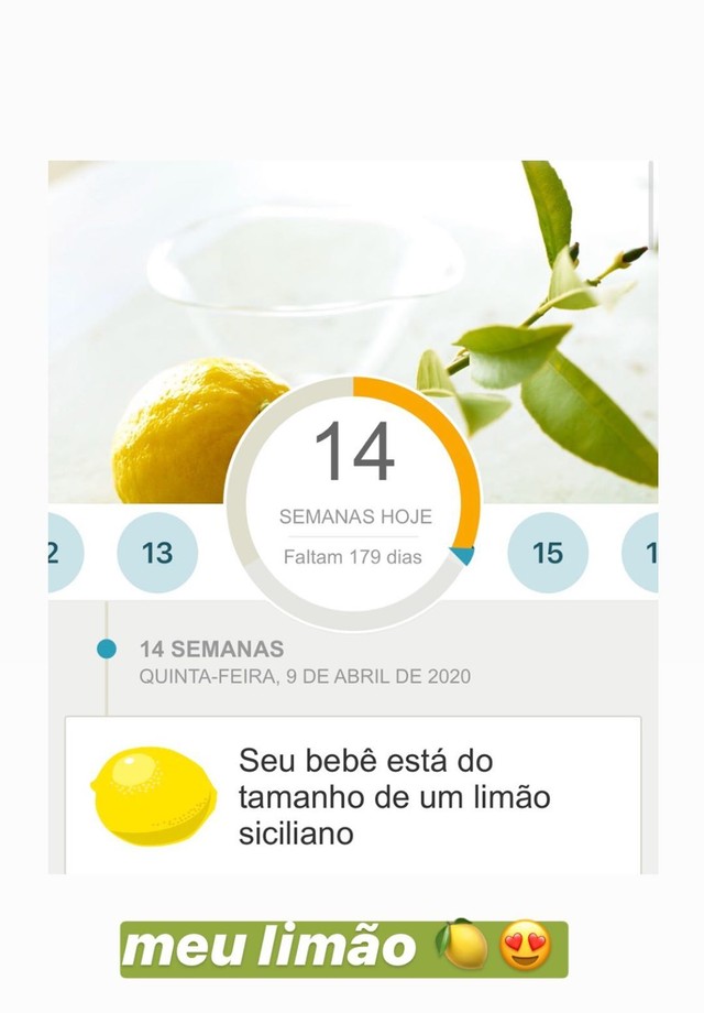 Carol Dias revela que está de 14 semanas de gravidez e conta apelido carinhoso pro filho: "Limãozinho" (Foto: Reprodução/Instagram)