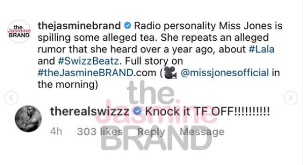 Swizz Beatz rebatendo as acusações de affair com La La Anthony (Foto: Instagram)
