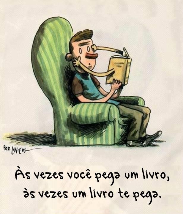 O leitor escolhe o livro ou o livro escolhe o leitor? - Tirinha produzida pelo artista argentino Liniers (Foto: Reprodução)