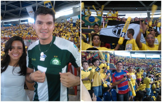 Torcedores assistem ao jogo da Seleção Brasileira de Futsal, em Fortaleza (Foto: Juscelino Filho)
