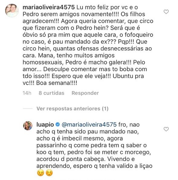 Luana responde seguidora (Foto: Reprodução/Instagram)
