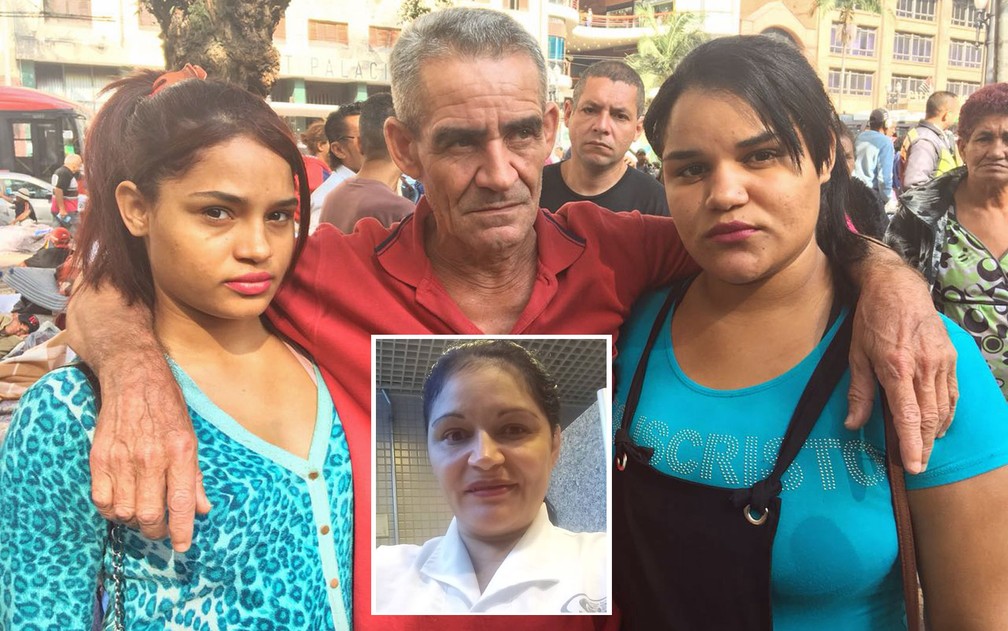 Edivânia, Evaneide e Manoel, filhas e irmão de Eva Barbosa da Silveira, que morava no prédio com as duas jovens e segue como desaparecida (Foto: Giba Bergamin Jr./TV Globo)
