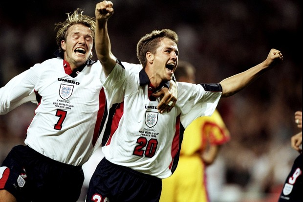 Inglaterra - Michael Owen e David Beckham (Foto: Getty Images)
