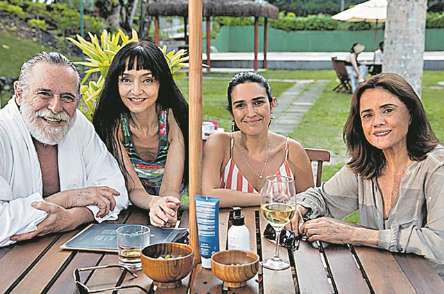 José de Abreu, Maria de Medeiros, Laura Castro e Marieta Severo  (Foto: Divulgação)