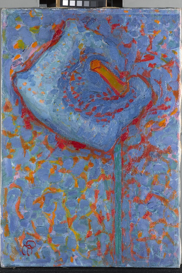 Piet Mondrian | Lírio Arum [flor azul] (1908 – 1909) (Foto: Gemeentemuseum Den Haag, Holanda)