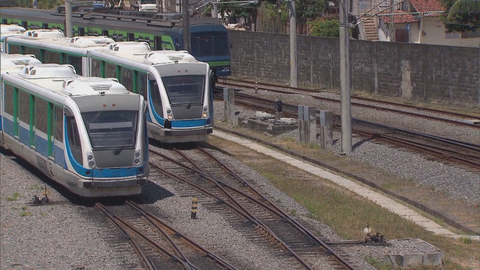 Trem que será utilizado no VLT entre Valparaíso e Brasília — Foto: TV Globo/Reprodução