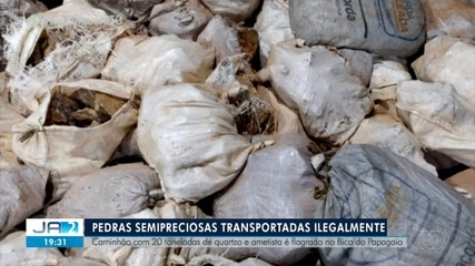 Caminhão é flagrado com 20 toneladas de pedras semipreciosas em transporte ilegal