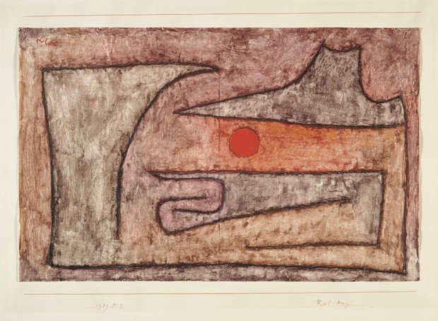 Paul Klee Rot-Aug, 1939, 129 Olho vermelho. Aquarela sobre papel revestido sobre cartão  26,8 x 42,1 cm  Zentrum Paul Klee, Berna (Foto: Divulgação)