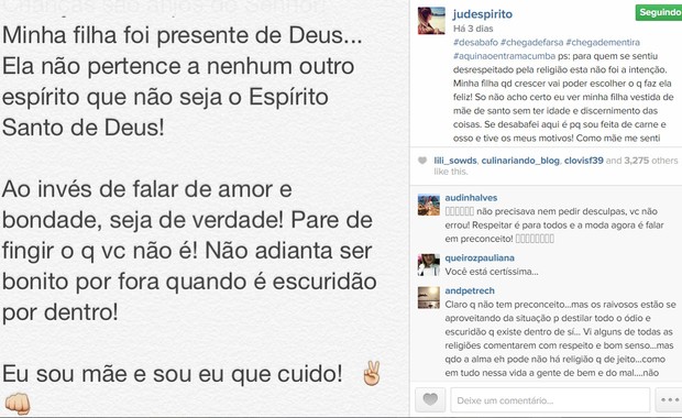 Post de Ju Despirito (Foto: Reprodução - Instagram)