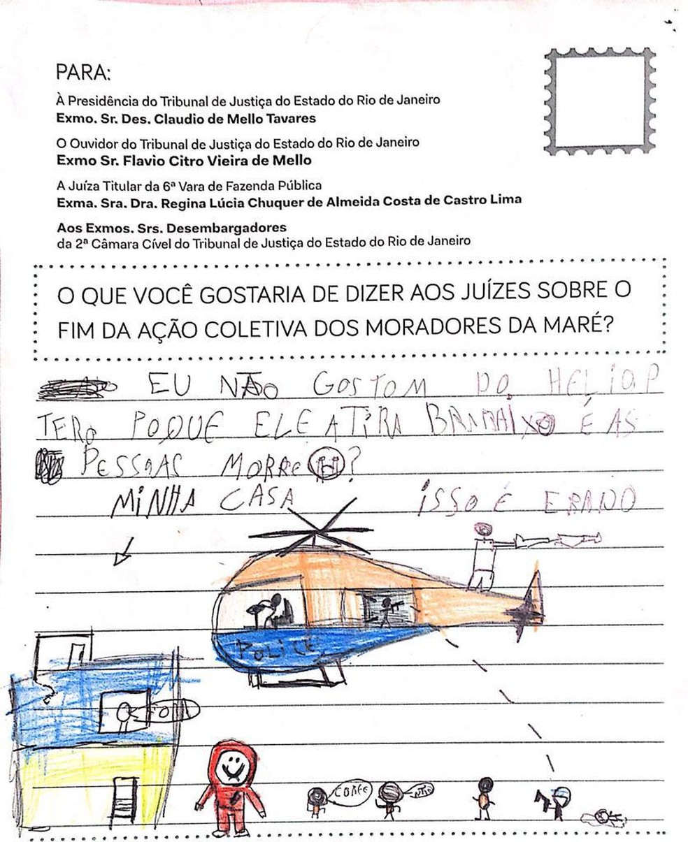 Em cartas, moradores cobram que Justiça reavalie decisão de arquivar ação coletiva — Foto: Reprodução/Redes da Maré