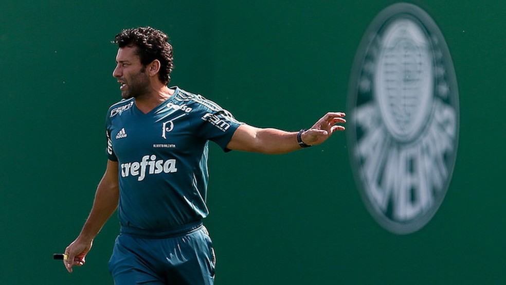 Alberto Valentim venceu seu primeiro jogo a frente do Palmeiras em 2017 (Foto: Ag. Palmeiras/Divulgação)