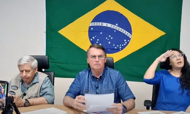 O presidente Jair Bolsonaro na live semanal em que falou sobre auditoria nas urnas eletrônicas