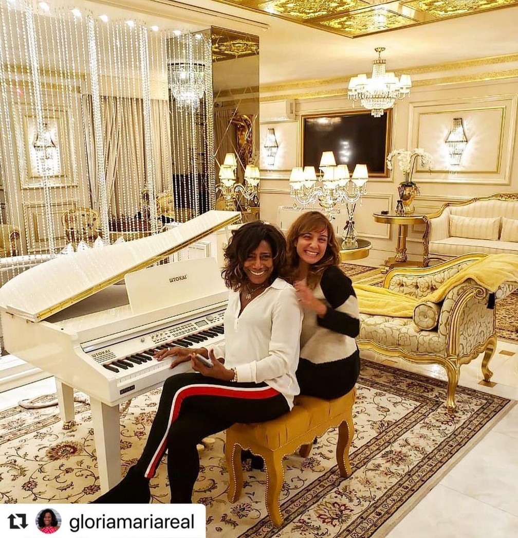 A jornalista Gloria Maria e Flávia Brandão no Hotel Colline de France — Foto: Instagram/Reprodução