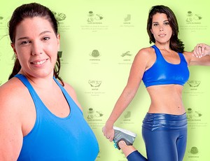 Fernanda Thedim antes e depois (Foto: Editoria de Arte / EUATLETA.COM)